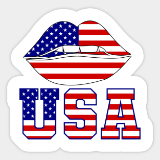 4th of july Patriotic Lips american flag lips Sticker